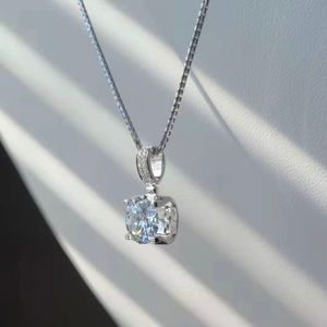 Solid 14k gold 2c moissanite necklace